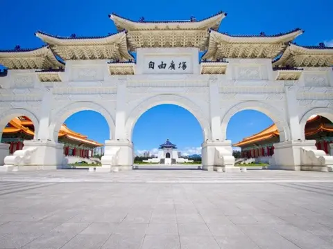 Liberty Square's main arch.