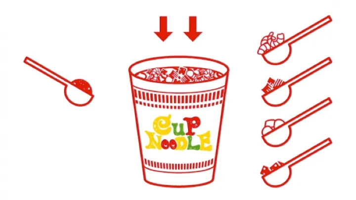 Choosing from four soup flavors and a dozen toppings before the cup is sealed.