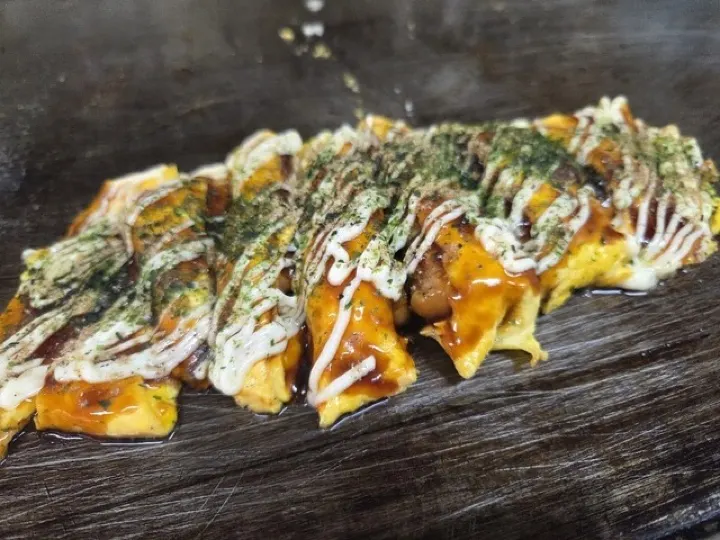 Tonpei-yaki, a grilled pork and egg dish at Nidaime Bonta.