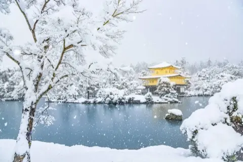 Kinkaku-ji, the gold-leaf-covered pavilion.