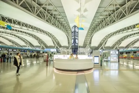 Kansai International Airport international departures floor.