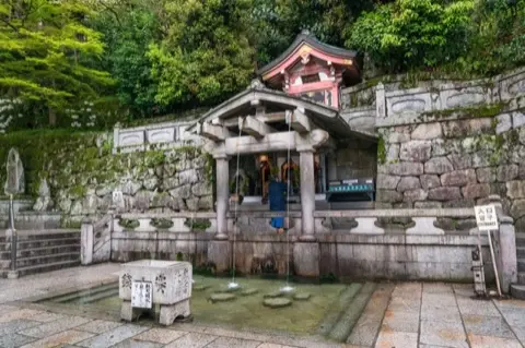 Otowa Waterfall, the temple's sacred spring.