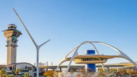 LAX's iconic mid-century Theme Building.