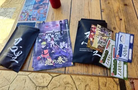 Mission scrolls and props from the ninja challenge.
