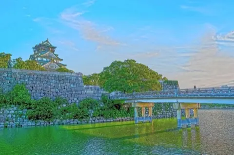Osaka Castle's main tower.