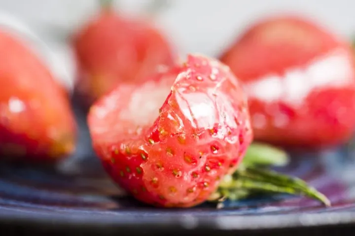 Tanghulu, candied strawberries on a stick.