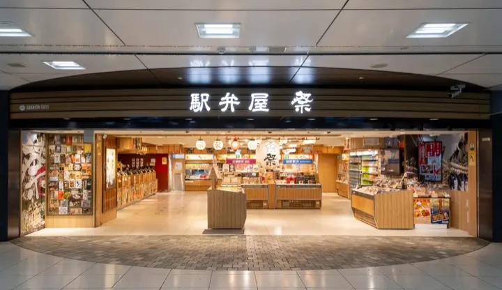 Ekibenya Matsuri at Tokyo Station's Gransta mall, the best-known ekiben (bento) shop for the trip.