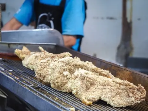 Shilin: Hot-Star giant fried chicken cutlet.